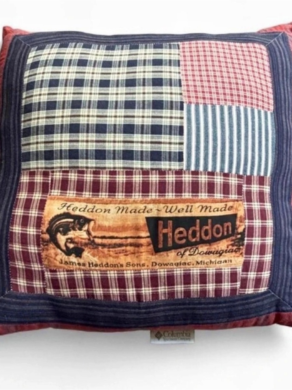 Columbia Heddon Made Well Made Patchwork Plaid Accent Pillows in Blue & Red